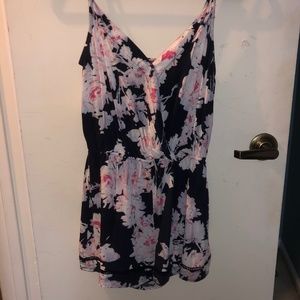 Blue and Pink Flowered Romper